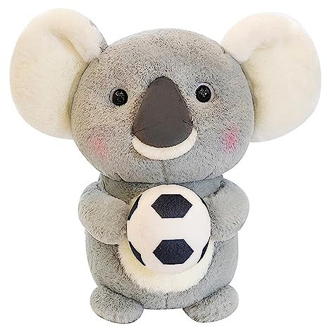 Trayosin Koala Plüschtiere Plüsch Kawaii Kuscheltier mit Ball für Kinder Mädchen, Jungen Flauschiger Stofftier Koala zum Spielen, Sammeln & Kuscheln – Gemütliches Schmusetier (Fußball,25cm)