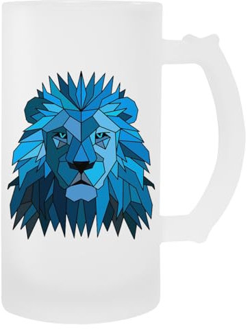 Blauer Löwe Glas-Bierbecher Mit Henkel