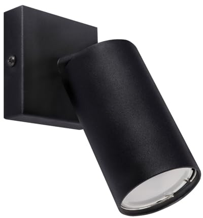 Licht-Erlebnisse Wandstrahler Edelstahl Aluminium Schwarz Büro Wohnzimmer T:7,5 cm GU10 zielgerichtet flexibel Arbeiten Lesen Wandleuchte Schlafzimmer LEO
