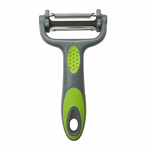 3 in 1 Vegetable Peeler - Fruit, Carrot & Potato Peelers for Kitchen - Non Slip Good Grips Stainless Steel Julienne Peeler - Both Handed Speed Y Peeler