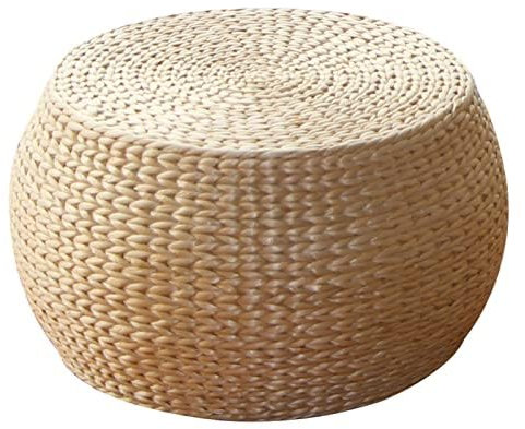 Runder gewebter Rattan-Stroh-Pouf für Tatami, Meditationspouf für Yoga-Stuhl, Primärfarbe, Sitzmatratze, Büro- und Familiensitz