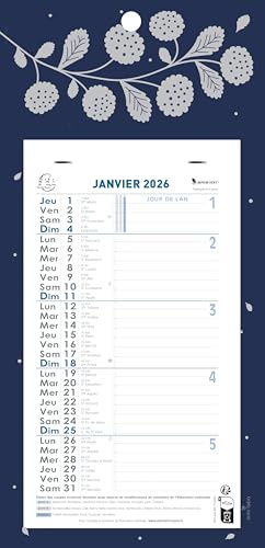 Exacompta - 33205E - Månadskalender med avtagbara blad - 13 x 23 cm - på illustrerad växtkarta - 16 x 33 cm - Januari till december 2025 - blå färg