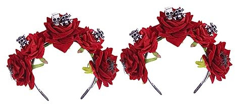 PLAFOPE 2stücke Skull Haarreifen Mit Blumen Für Halloween Cosplay Und Leicht Und Für Mädchen Und Kostümpartys