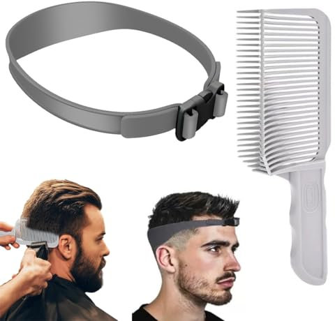 2 Pcs Guide de Coupe de Cheveux Réglable,Peigne de Barbier pour Homme,Bande de Coupe de Cheveux en Silicone,instructions de coupe de cheveux,pour Adultes et Enfants DIY Maison Cheveux coupe fourche