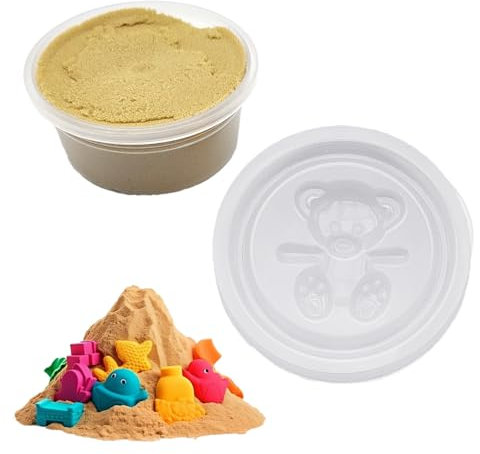 BullTek Natürlicher kinetischer Sand für Kinder, 100 g, kreatives Set mit sensorischem Sand mit einer Schablone, leicht zu formen, nicht trocken, für Kunstaktivitäten und pädagogische Geschenke