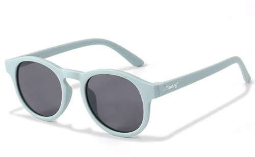 Maesy Gafas de sol para niños de 6 a 12 años - Protección polarizada UV400 - Marco flexible y flexible - Gafas de sol seguras y cómodas para niños - Novi, azul