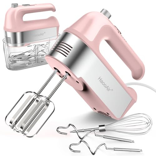450W Electric Hand Mixer, 5 Speed Handheld Mixer with Scale Cup Storage Case, 5* Stainless Steel Accessories, Turbo Boost, Eject Button, Kitchen Mixer Food Mixer for Baking