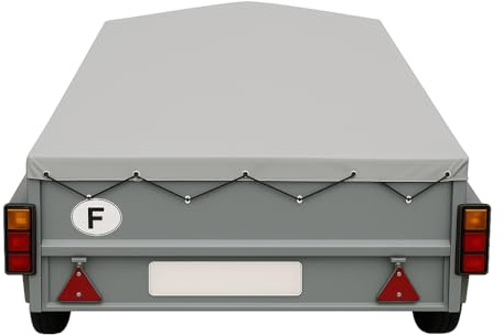 Bâche de Remorque LIDER Florence 32330 – 236 x 141 x10 cm–PVC 640g/m² Étanche & Anti-UV–Housse Haute Résistance avec Oeillets et Sandow–Fabriqué en France-Plusieurs Coloris Disponible. (Gris 7037)