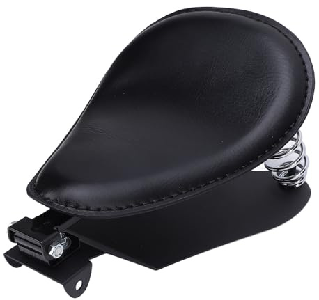 Motorrad -Solo -Sitz Solo -Kissensitz mit Federhalterung Kit Kunstleder Starker Stütze Universal Fit für Retro -Motorrad (BLACK)