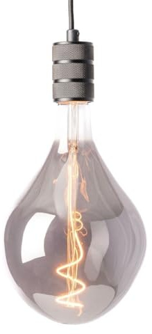 Qub Vespera Glas-Pendelleuchte - E27-4W - 1800K Warmweiß - Amberfarben - Stimmungslicht aus Glas mit Filament - Für Schienensystem (Adapter separat)