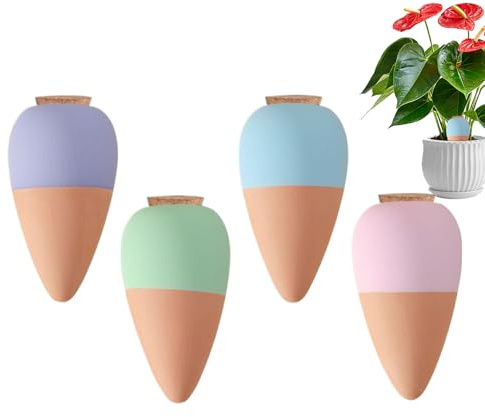 Générique Gartenbewässerungspfähle – Bewässerungsspikes für Gewächshäuser – 4 Stück Bewässerungspfähle für Blumen, Gärtnerei, Garten, Kakteen und Hochbeete