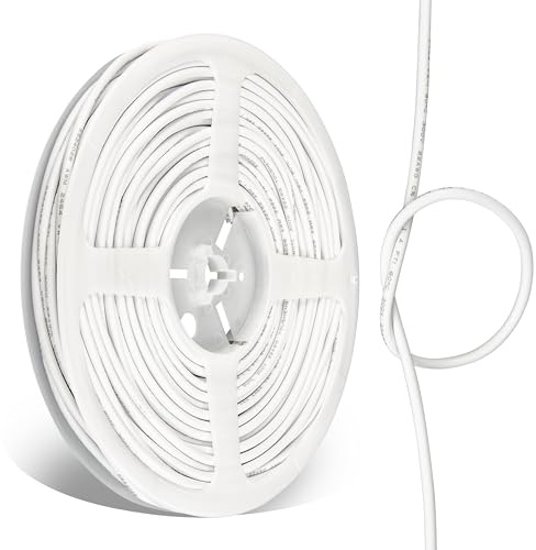urcianow 22AWG 2x0.35mm² Flexible Electrical Wire White PVC Cable - 20m | Flexible 2x0.35mm² tinned copper wire, white PVC insulated. For low-power DIY, LED strips, model trains, doorbells