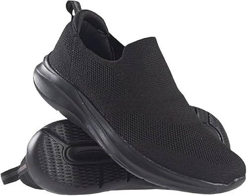 Mens Slip On Memory Foam Sports Casual Walking Running Breathable Canvas Gym Walk Trainers Shoes Sneakers Size (Black, UK Footwear Size System, Adult, Men, Numeric, Medium, 11)