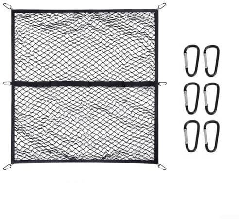 GLFLOW Rete da carico per camion, auto, SUV, ATV, UTV e barche, resistente, per rimorchi, 120 x 120 cm, con 6 ganci per un carico sicuro