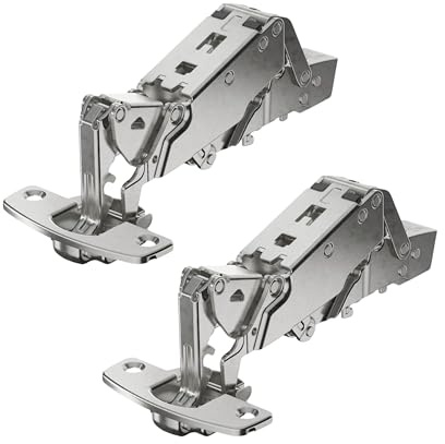 bricoleva.it Bisagra amortiguada de 165° para puerta móvil, compatible con base Hettich, acero galvanizado, cierre suave, ideal para cocinas y muebles de casa (2 unidades)