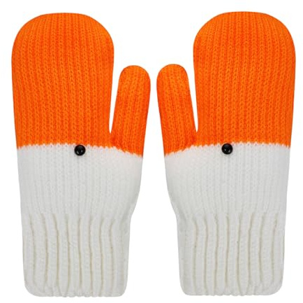 Moonlove Winter Cute Goose Knitted Mittens Kids Adults Novelty Cartoon Swan Thermal Gloves Family Parent-child Outfit Hands Accessories Christmas Birthday Gift Cold Weather Soft Mittens