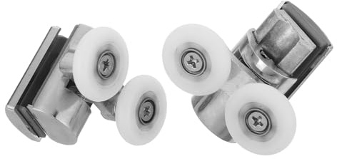 Toddmomy 2pcs 23mm Sliding Shower Door Roller Wheels Set Glass Shower Door Hardware with Top and Bottom Pulleys for Bathroom Sliding Replacement