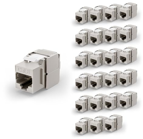 LEENUE Geschirmte Keystone RJ45 Cat8, 40 Gbit/s 2000MHZ, 24 Stück
