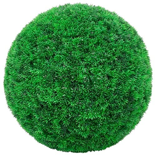 Sfere di bosso artificiali, 2 pezzi, 52 cm, in polietilene, verde, pianta decorativa per interni ed esterni, giardino, balcone, soggiorno, facile da pulire, resistente alle intemperie, da appendere in