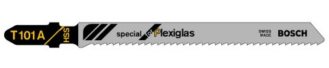 BOSCH T101A 5 pieces 4 In. 14 TPI Special For Plexiglas T-Shank Jig Saw Blades