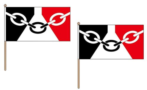 AZ FLAG Black country Flag 12'' x 18'' wood stick - Black country flags 30 x 45 cm - Banner 12x18 in with pole