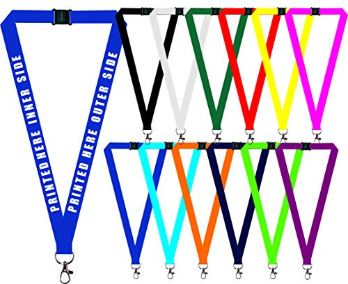 Hands Off ® Personalised Printed Lanyard - ID Card, Key Holder (Blue)