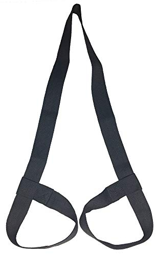 Riarbronee Cinghia per il trasporto del tappetino da yoga, passanti regolabili per tutte le dimensioni (tappetino non incluso) (nero)