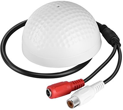 Topiky Microphone pour caméra de vidéosurveillance, 100 mètres carrés Large Gamme HiFi Audio Surveillance du Son Prise de Son Micro pour système de sécurité CCTV