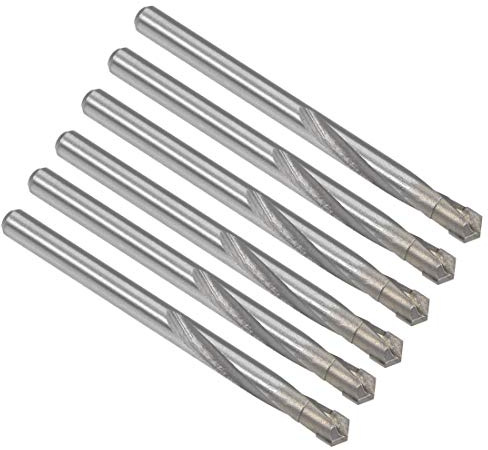 sourcing map Cemented Carbide Twist Drill Bits 6mm Metal Drill Cutter for Stainless Steel Copper Aluminum Zinc Alloy Iron 6 Pcs