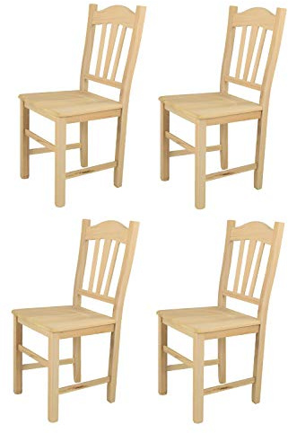 t m c s Tommychairs - 4er Set Stühle Silvana für Küche und Esszimmer, robuste Struktur aus poliertem Buchenholz, unbehandelt und 100% natürlich, Sitzfläche aus poliertem Holz