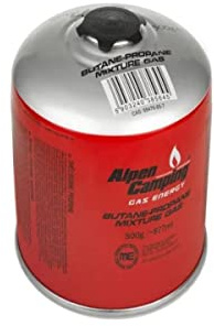 Alpen Camping 500 g Gaspatron Certifikat: PI 0437, EN417-Kompatibel, Intervall -10 ° C till + 40 ° C, 7/16 IK008 Gängad Ventil