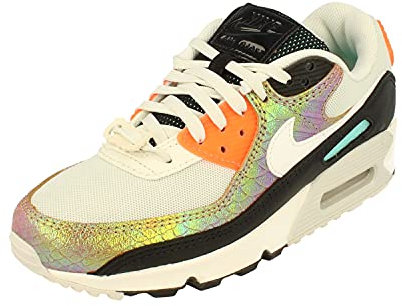 NIKE Scarpe da Ginnastica da Donna Air Max 90 CW2656 (UK 2,5 US 5 EU 35,5, Light Bone Sail Hyper Crimson 001), Osso Leggero Vela Hyper Crimson 001, 35.5 EU
