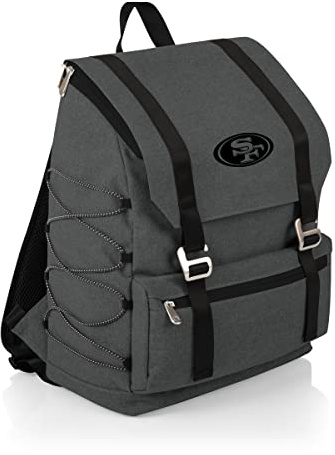Picnic TIME NFL San Francisco 49ers OTG Traverse Backpack Cooler - Soft Cooler Backpack - Hiking Backpack, (Heathered Gray)