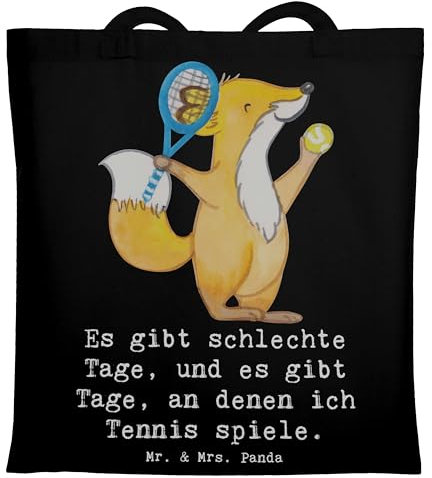 Mr. & Mrs. Panda Tasche Fuchs Tennis spielen - Geschenk, Jutebeutel, canvas, Strandtasche, Ballsportart, Tennisverein, Tennisclub, Laptoptasche, Tote Bag, Turnier, Umhängetasche