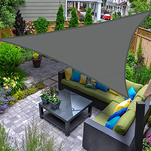 AXT SHADE Benutzerdefinierte Größe Sonnensegel Wasserdicht Dreieckig 3.75x3.75x3.75m Wetterschutz Sonnenschutz PES Polyester mit UV Schutz für Terrasse Balkon Garten-Grau Anthrazit