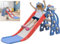 LARS360 Tobogán infantil 3 en 1, tobogán de juguete con escalera de escalada y canasta de baloncesto, tobogán plegable, parque infantil multifuncional para niños de 1 a 5 años, para interior y