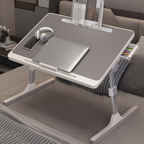 Desktop-verstellbarer Klapp-Studiertisch, multifunktionaler Klappbett-Tablett-Schreibtisch, anhebbarer Bett-Laptop-Betttisch, unabhängiger tragbarer Klapptisch, kann auf dem Bett/Sofa/Boden arbeiten (