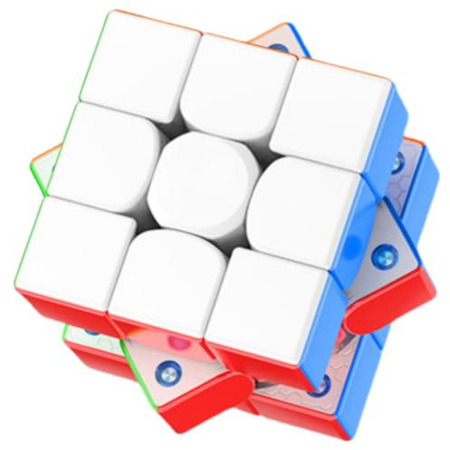 Bukefuno GAN 356 Maglev UV 3x3 Magnetischer Zauberwürfel Speed Puzzle Stickerless Cube Magic UV 3x3 Flaggschiff | GAN356 M UV-beschichtetes 3 x 3 x 3 Gans beschichtetes magisches Puzzle, 76 Magnete, 3D-Kern, automatische Ausrichtung