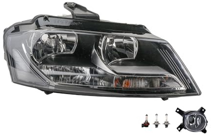 Johns, Scheinwerfer Halogen Front Haupt passend für Audi A3 8P 08/08-08/12 H7 H7 Rechts + Nebelscheinwerfer + Leuchtmittel