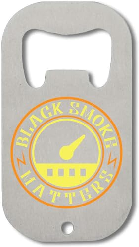 Black Smoke Matters Décapsuleur en acier inoxydable avec logo Compteur de vitesse Argenté