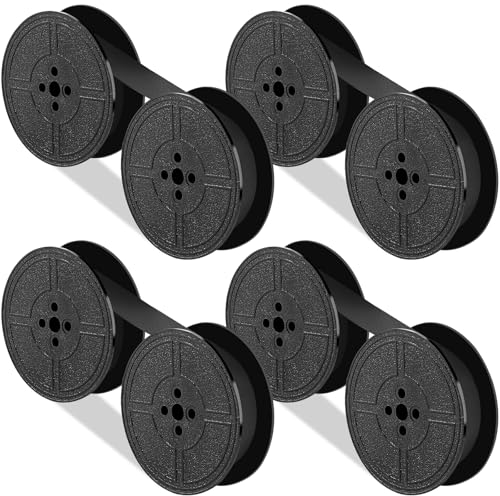 4 Paar Universal-Schreibmaschinen-Farbband, Doppelspule, Schreibmaschinen-Farbband, Doppelspulen-Ersatzpackung für die meisten Schreibmaschinen (schwarz)