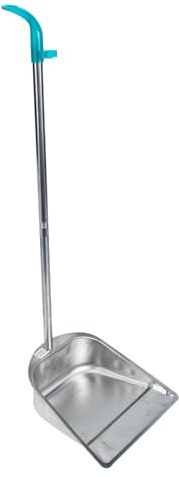 Healeved Recogedor Metálico de Acero Inoxidable para Limpieza del Hogar Gran Capacidad y Mango Largo, Adecuado para Cocina y Uso Diario, Ligero y Resistente Color Aleatorio