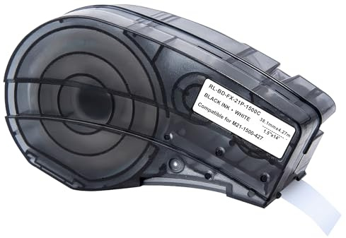 Etikettenband für Etikettierer, kompatibel mit Brady M210 M210-LAB M211 – Etikett Vinyl Nachfüllung M21-1500-427 38,1 mm x 4,27 m Phonillico®