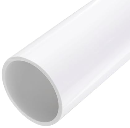 QUARKZMAN 23cm PVC Tubo Redondo Rígido, 110mm OD Tubería de Agua para Piscina Acuario Riego Hidroponico Tubos PVC para Proteger Cables Eléctricos, Fundas de Cables, Blanco, 6.6mm Grosor