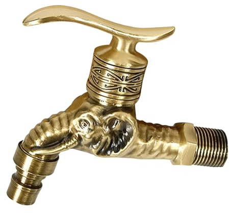 SXWYLZ Wasserhahn Garten Antik Garten Wasserhahn 1/2 Zoll Messing Outdoor Wasserhahn Wandmontage Wasserhahn Wandmontage Kaltwasser Wetterhahn für Garten