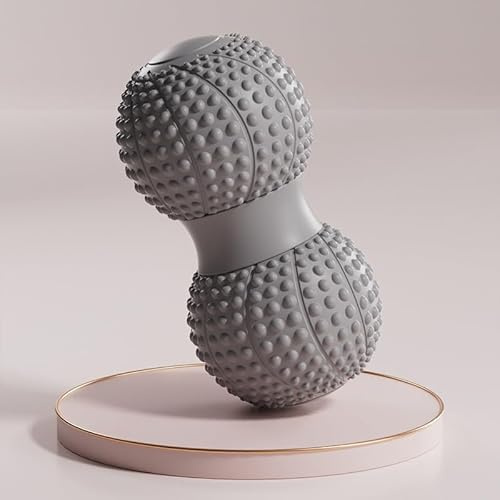 Massage Ball, Fascia Ball Foot Massage Double Ball Peanut Ball Deep Muscle Relaxation Hedgehog Ball Shoulder and Neck Stretching Yoga Fitness Ball (Grey)