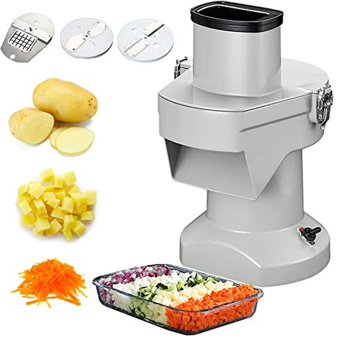 SXYKXYDL Rallador de Queso, Cortador de Verduras, Cortador en Espiral de Acero Inoxidable, trituradora eléctrica de Verduras, cortadora de Verduras en Cubos y ralladora 3 en 1.