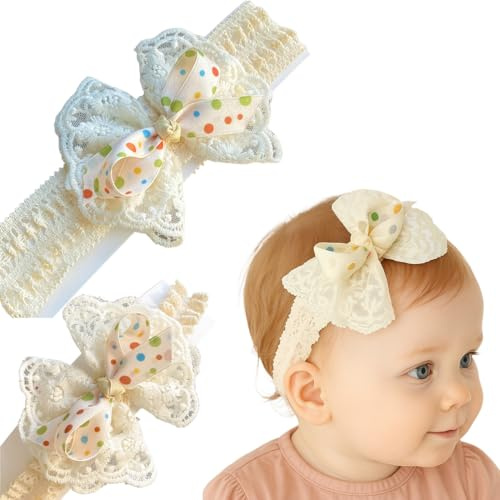 GGUFAY 2 Pezzi fascia per bambini, Fascia Capelli in Nylon Per Bambina, matrimonio bambini fascia per capelli fascia elastica neonato, per l'uso quotidiano o per la fotografiaper l'uso quotidiano(B)