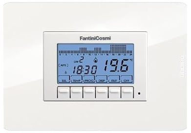 CH143E Cronotermostato Retroilluminato da Incasso 230V solo Cover Bianca e Telaio 3 Fantini Cosmi