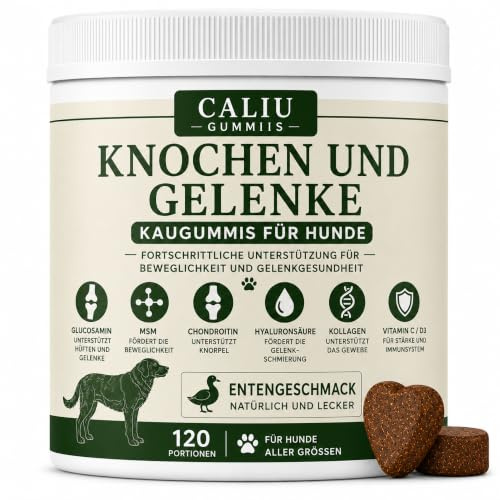 Condroprotettori per Cani e Gatti | 120 Snack Masticabili | Glucosamina, Condroitina, MSM, Collagene e Acido Ialuronico | Integratore per Articolazioni, Cartilagine e Mobilità | Gusto Anatra